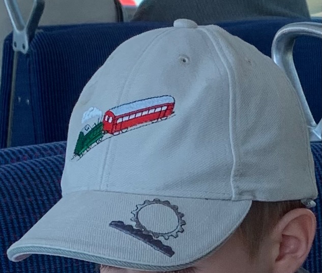 Adorable train enthusiast